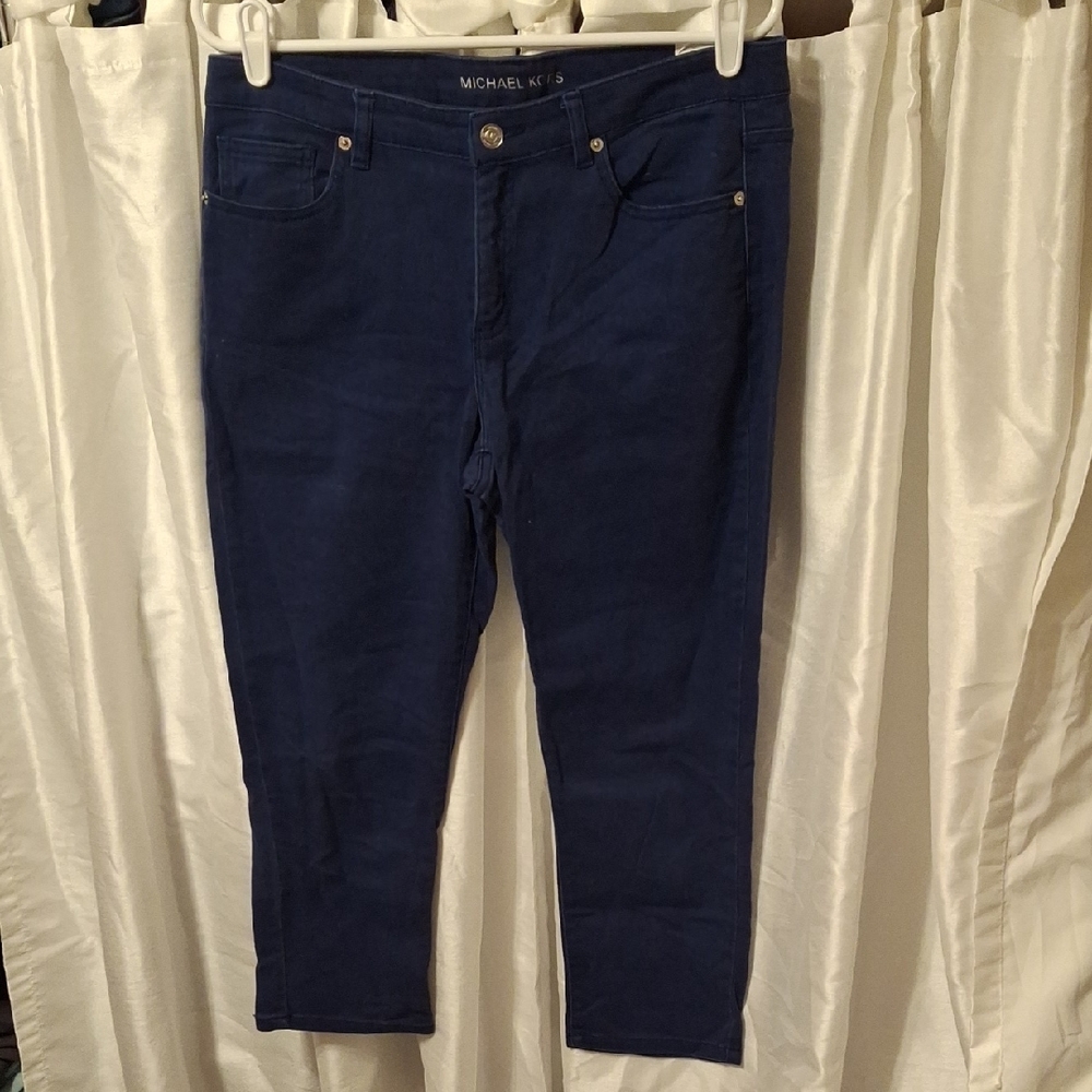 Michael Kors Dark Blue Denim Crop Pants 8 💜💜💜💜